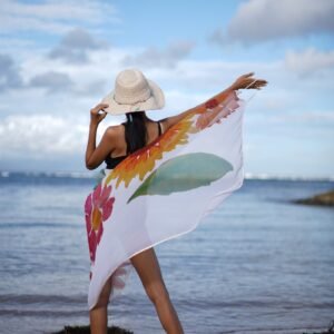 batik beach cover up blossom