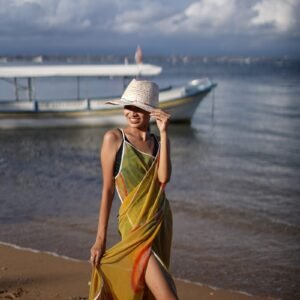 batik beach cover up citrus