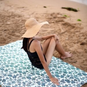 batik beach cover up green laceleaf