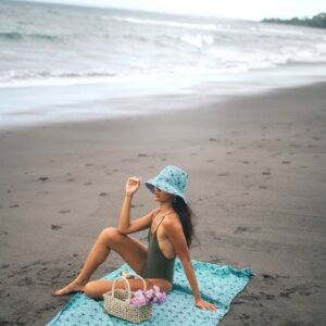 batik beach cover up new madala (green)