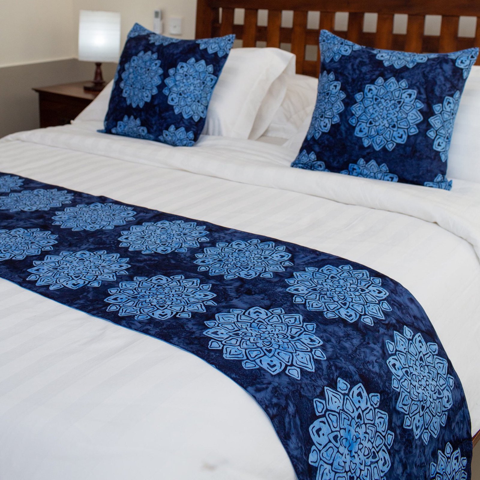 Batik-Bed-Runner-Bloom-Navy-1 batik bed runner bloom navy