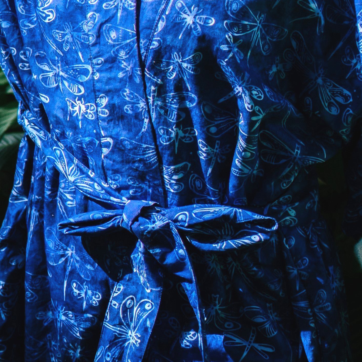 Batik-Robe-Kimono-Blue-Dragonfly-2in1-1a batik robe kimono blue dragonfly 2in1