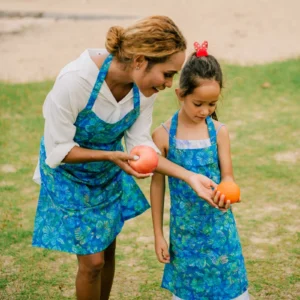 hibiscus batik aprons