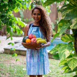 ocean blue batik apron
