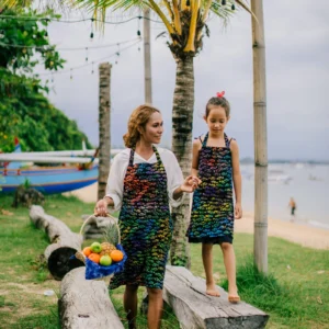 rainbow fish batik apron