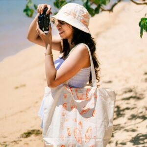 batik tote bag & hat oren surfboard