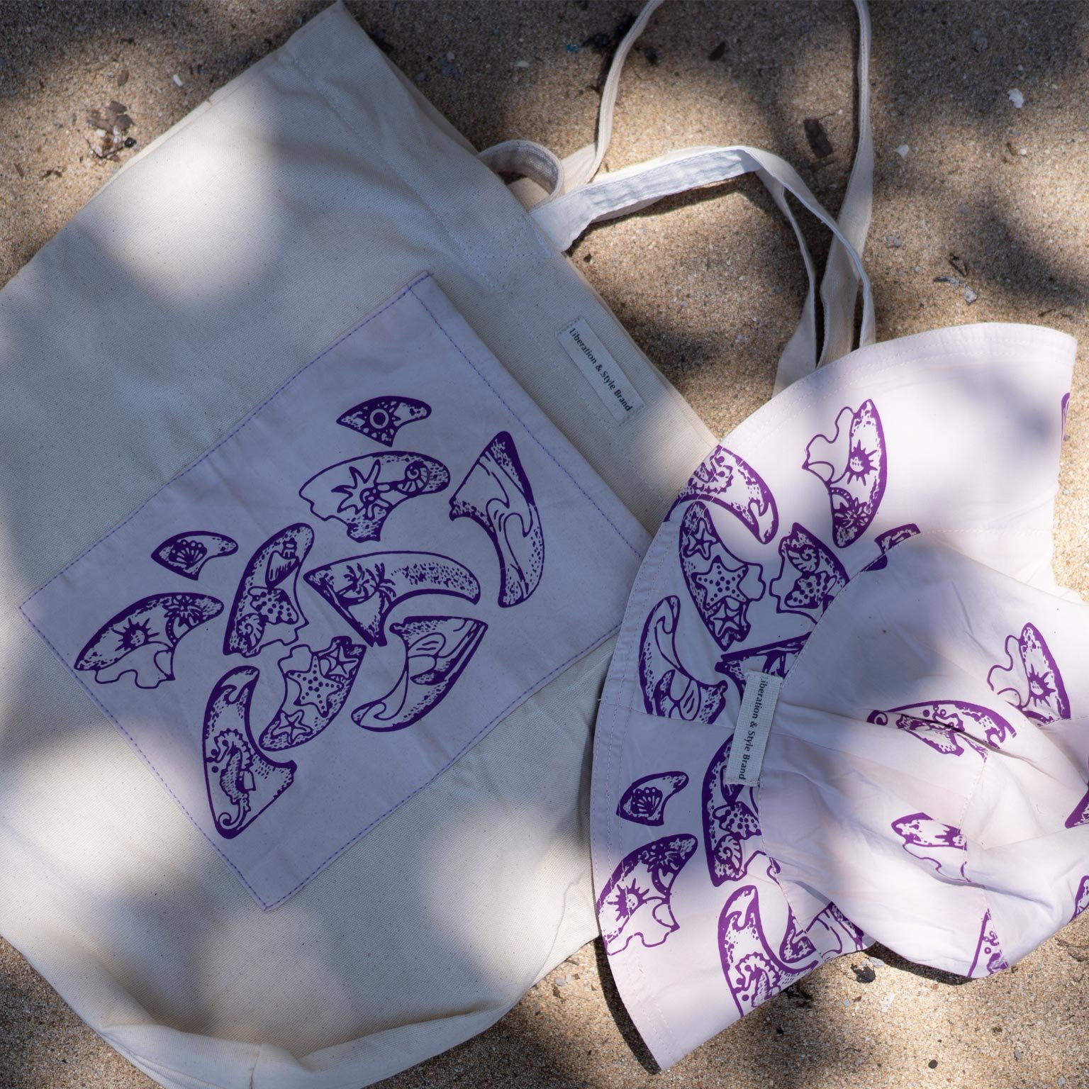 batik_bag&hat_surfboard1 batik tote bag & hat surfboard