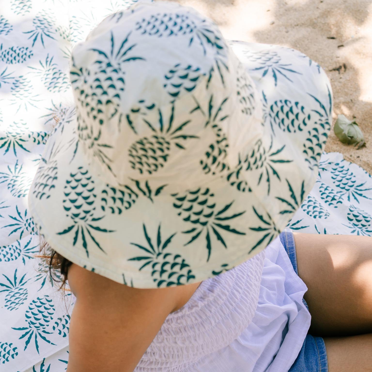 batik_hat_green_pineapple2 batik hat green pineapple