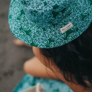 batik hat dark green mandala