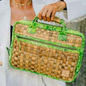 batik green laptop bag hyacinth