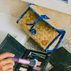 batik makeup bag blue dragonfly