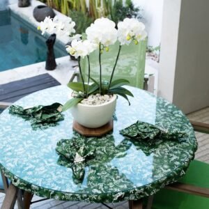batik napkin & table runner green deer christmas