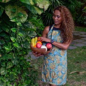 orange pineapple apron
